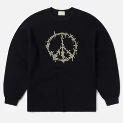 T-Shirts|T-Shirts|ARIES Peace Press Gothic Waffle Cotton-Knit T-Shirt - S