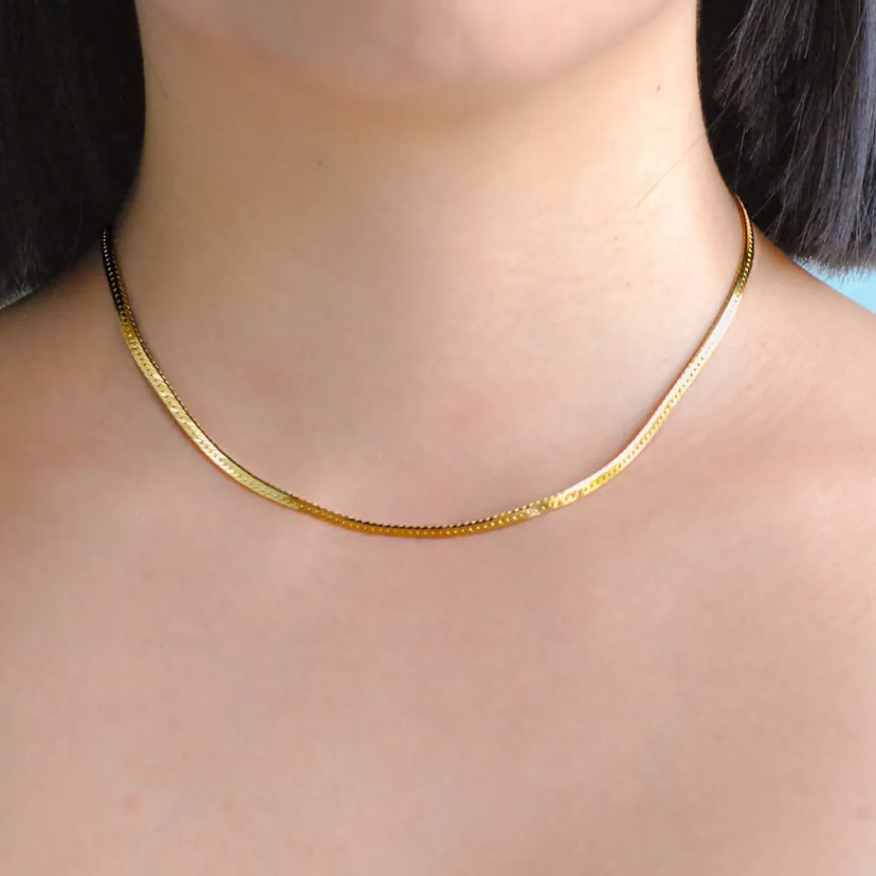 Jewellery|Astrid & Miyu Snake Chain Gold-Plated Necklace