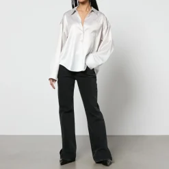 T-Shirts And Tops|Shirts And Blouses|Axel Arigato Ink Ombré Logo-Print Satin Shirt - S
