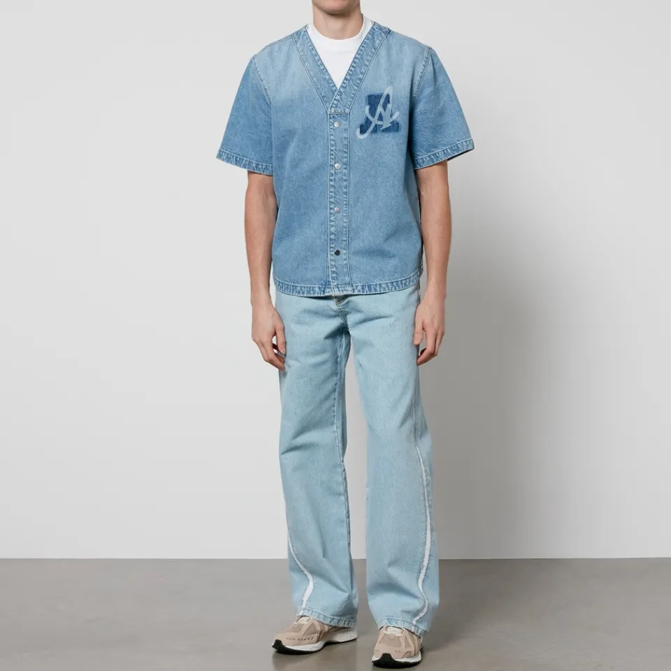 Jeans|Dr. Martens Axel Arigato Studio Stripe Denim Wide-Leg Jeans - 33/L