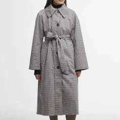 Coats|Jackets|Barbour Beatrix Check Showerproof Cotton-Blend Trench Coat - 16