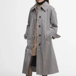 Coats|Jackets|Barbour Beatrix Check Showerproof Cotton-Blend Trench Coat - 16