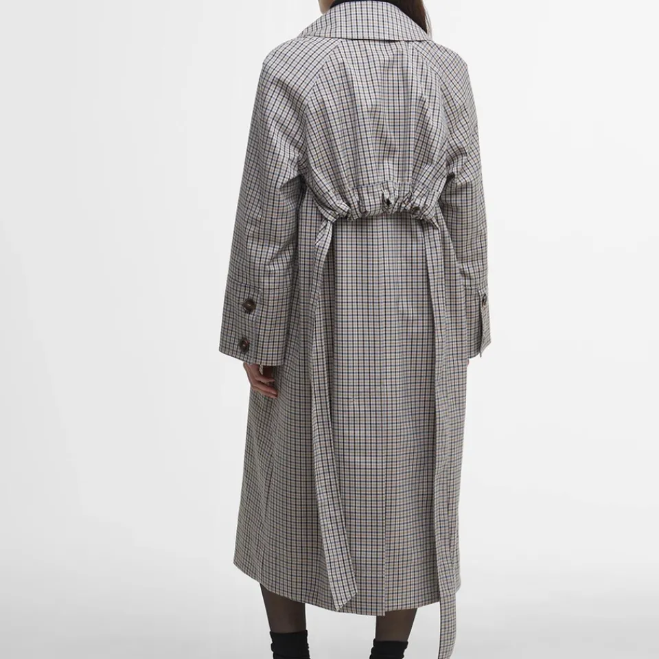 Coats|Jackets|Barbour Beatrix Check Showerproof Cotton-Blend Trench Coat - 16