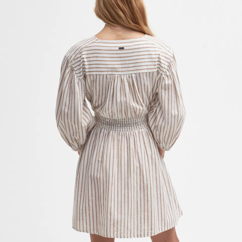 Dresses|Dresses|Ganni Barbour Ella Striped Cotton-Blend Dress - UK 12