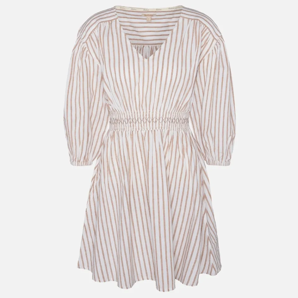 Dresses|Dresses|Ganni Barbour Ella Striped Cotton-Blend Dress - UK 12