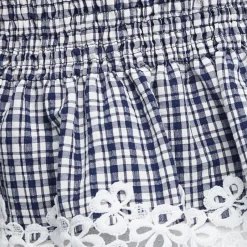 T-Shirts And Tops|Shirts And Blouses|Dr. Martens Barbour Glamis Broderie Anglaise Checked Woven Top - UK 8