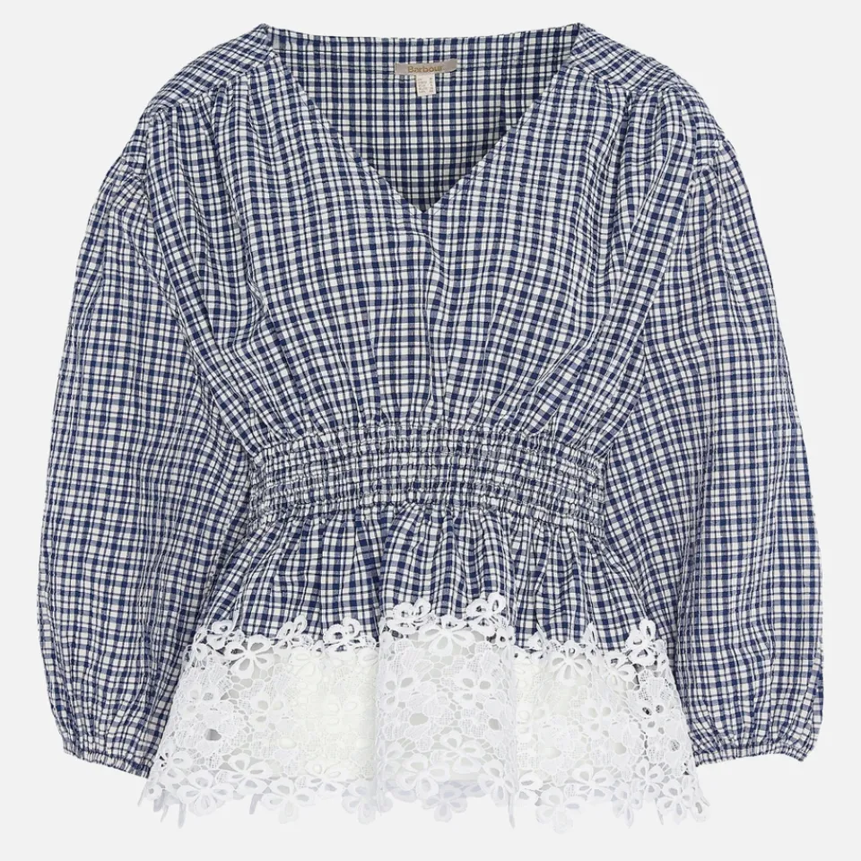 T-Shirts And Tops|Shirts And Blouses|Dr. Martens Barbour Glamis Broderie Anglaise Checked Woven Top - UK 8