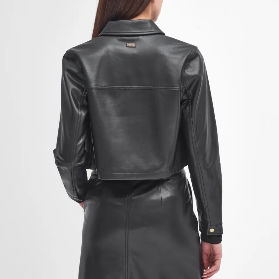 Jackets|Coats|Barbour International Aria Faux Leather Overshirt - UK 16