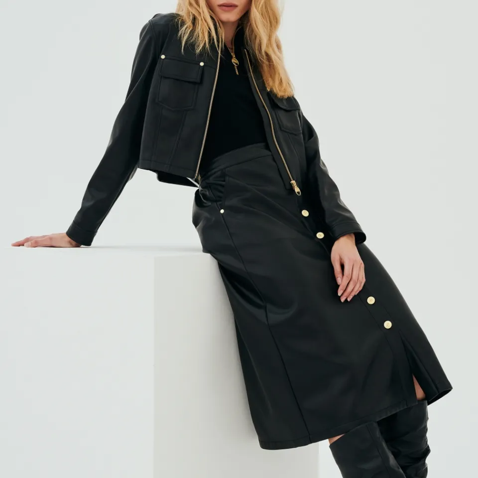 Skirts|Skirts|Dr. Martens Barbour International Aria Faux Leather Midi Skirt - UK 10