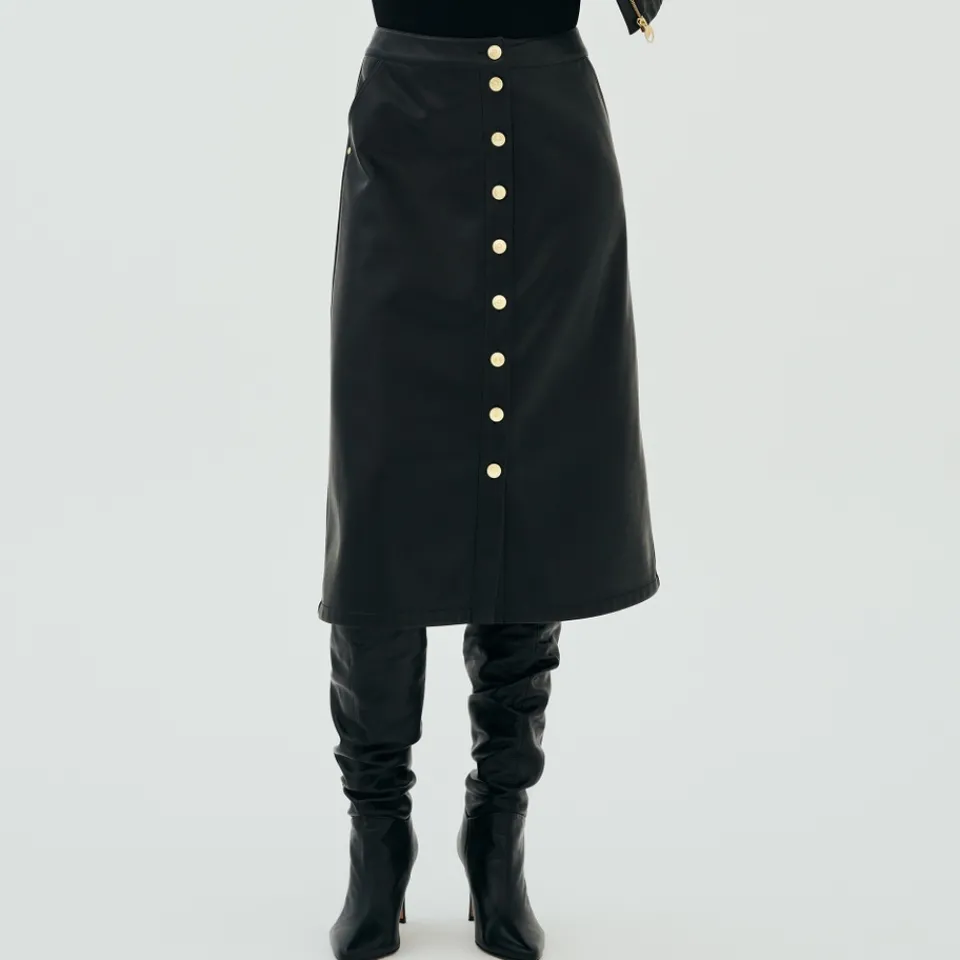 Skirts|Skirts|Dr. Martens Barbour International Aria Faux Leather Midi Skirt - UK 10
