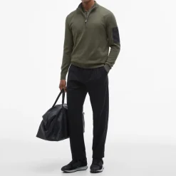 Knitwear|Barbour International Blades Cotton Half Zip Knit Jumper - XL