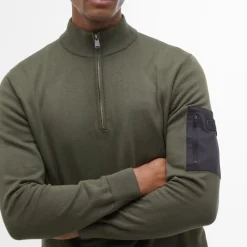 Knitwear|Barbour International Blades Cotton Half Zip Knit Jumper - XL