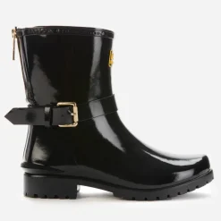 Boots|Dr. Martens Barbour International Women's Mugello Biker Wellies - Black - UK 3
