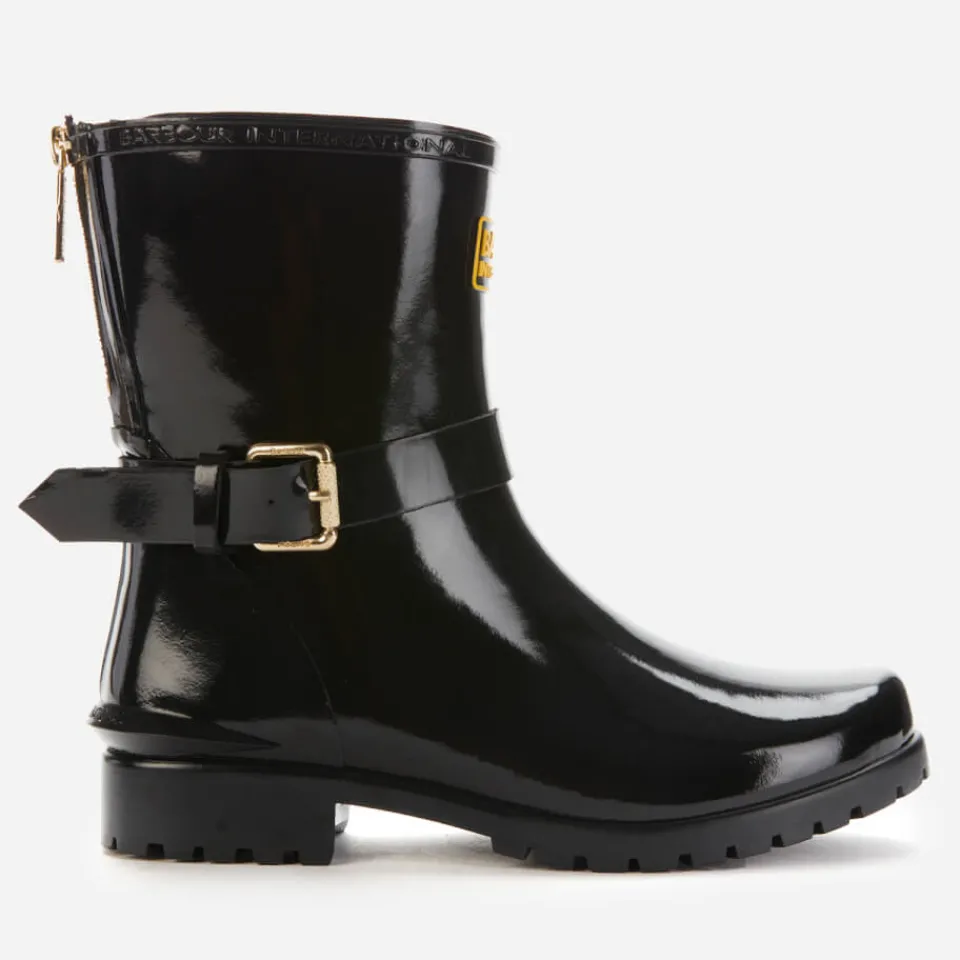Boots|Dr. Martens Barbour International Women's Mugello Biker Wellies - Black - UK 3
