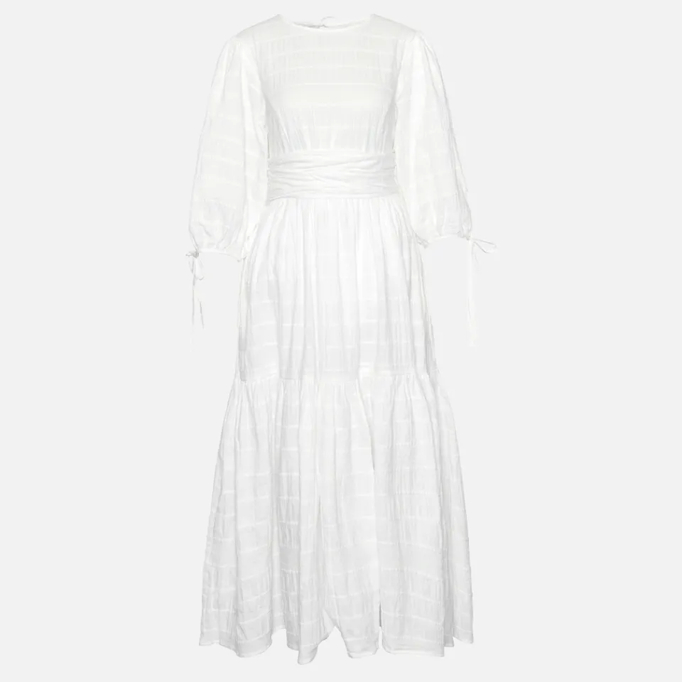 Dresses|Dresses|Sleeper Barbour Kelburn Cotton-Blend Seersucker Gauze Midi Dress - UK 10