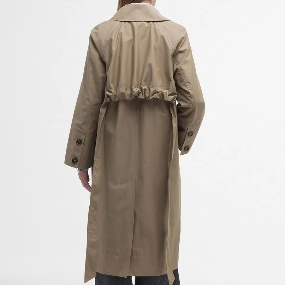 Jackets|Coats|Vagabond Shoemakers Barbour Women's Barbour Beatrix Showerproof Trench - Light Trench/Sky Dress Tartan - 10