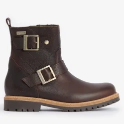 Boots|Birkenstock Barbour Women's Bramble Waterproof Leather Biker Boots - UK 7
