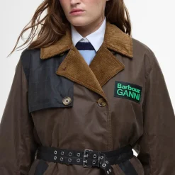 Jackets|Coats|Barbour x GANNI Waxed-Cotton Trench Coat - UK 10