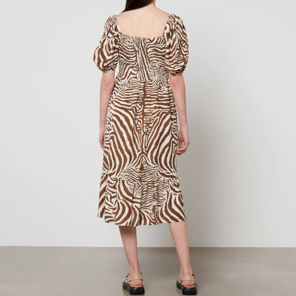 Dresses|Dresses|Calvin Klein Barbour X House of Hackney Martello Zebra-Print Lyocell Dress - UK 8