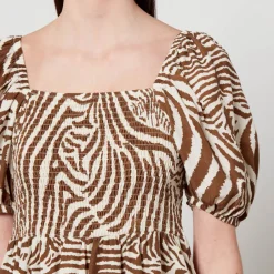 Dresses|Dresses|Calvin Klein Barbour X House of Hackney Martello Zebra-Print Lyocell Dress - UK 8