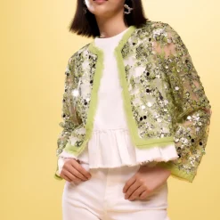 Jackets|Coats|Baum Und Pferdgarten Bethina Sequinned Mesh Cardigan - EU 36/UK 8