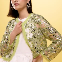 Jackets|Coats|Baum Und Pferdgarten Bethina Sequinned Mesh Cardigan - EU 36/UK 8