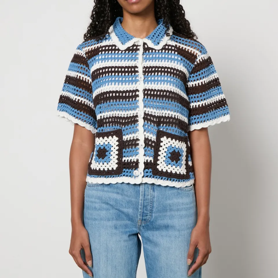 Knitwear|Dr. Martens Baum Und Pferdgarten Cayley Crocheted Cotton Cardigan - L
