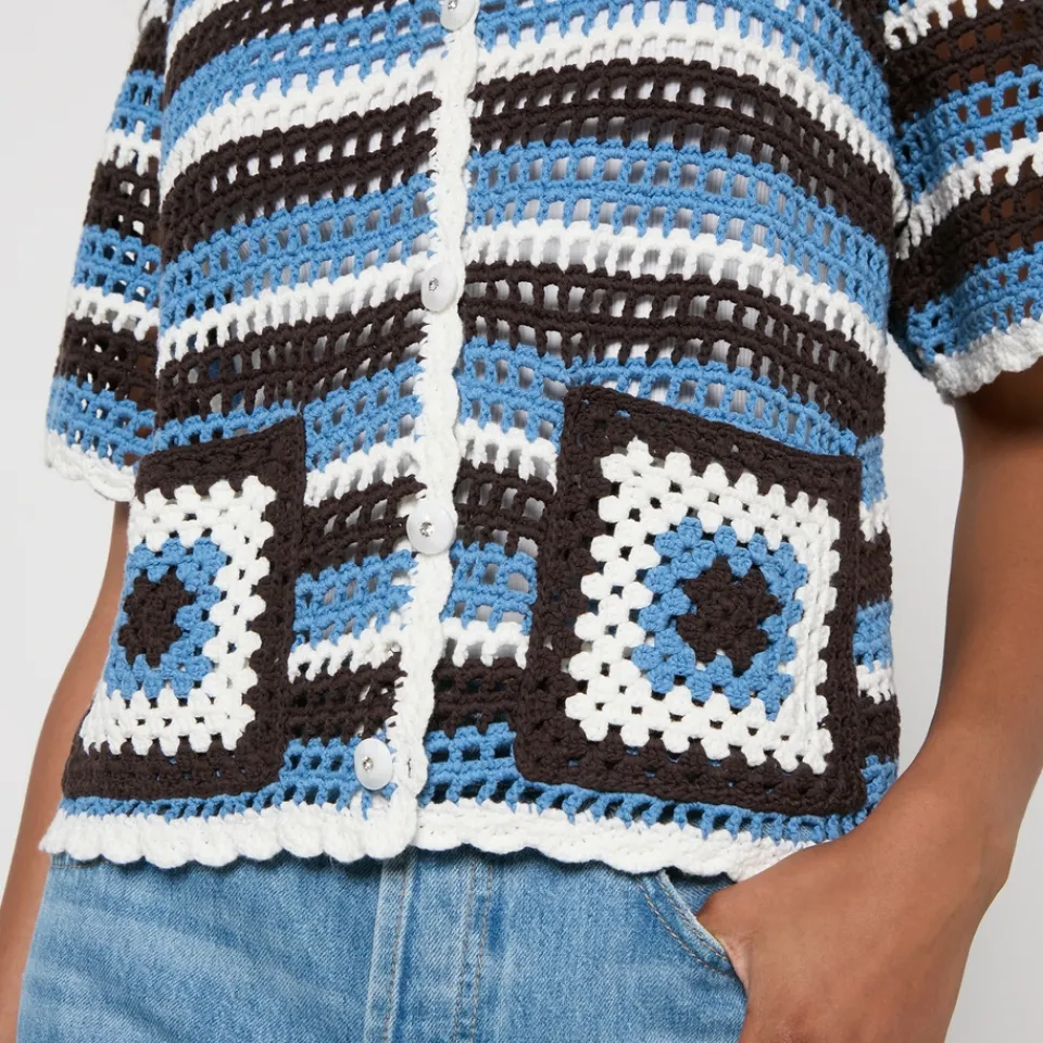 Knitwear|Dr. Martens Baum Und Pferdgarten Cayley Crocheted Cotton Cardigan - L