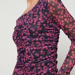 Dresses|Dresses|Stepney Workers Club Baum Und Pferdgarten Janis Floral-Print Mesh Dress - XS