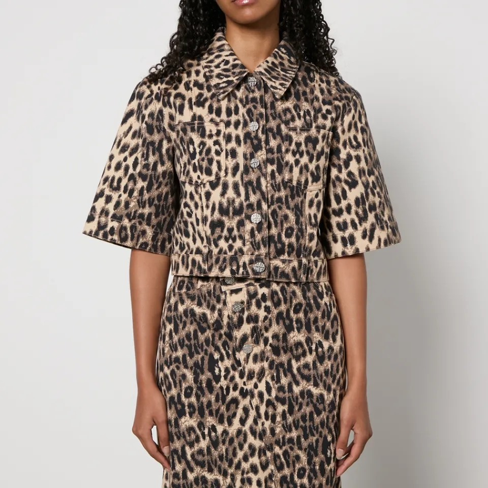 Co-Ord Sets|T-Shirts And Tops|Baum Und Pferdgarten Majsa Leopard-Print Denim Jacket - EU 40/UK 12