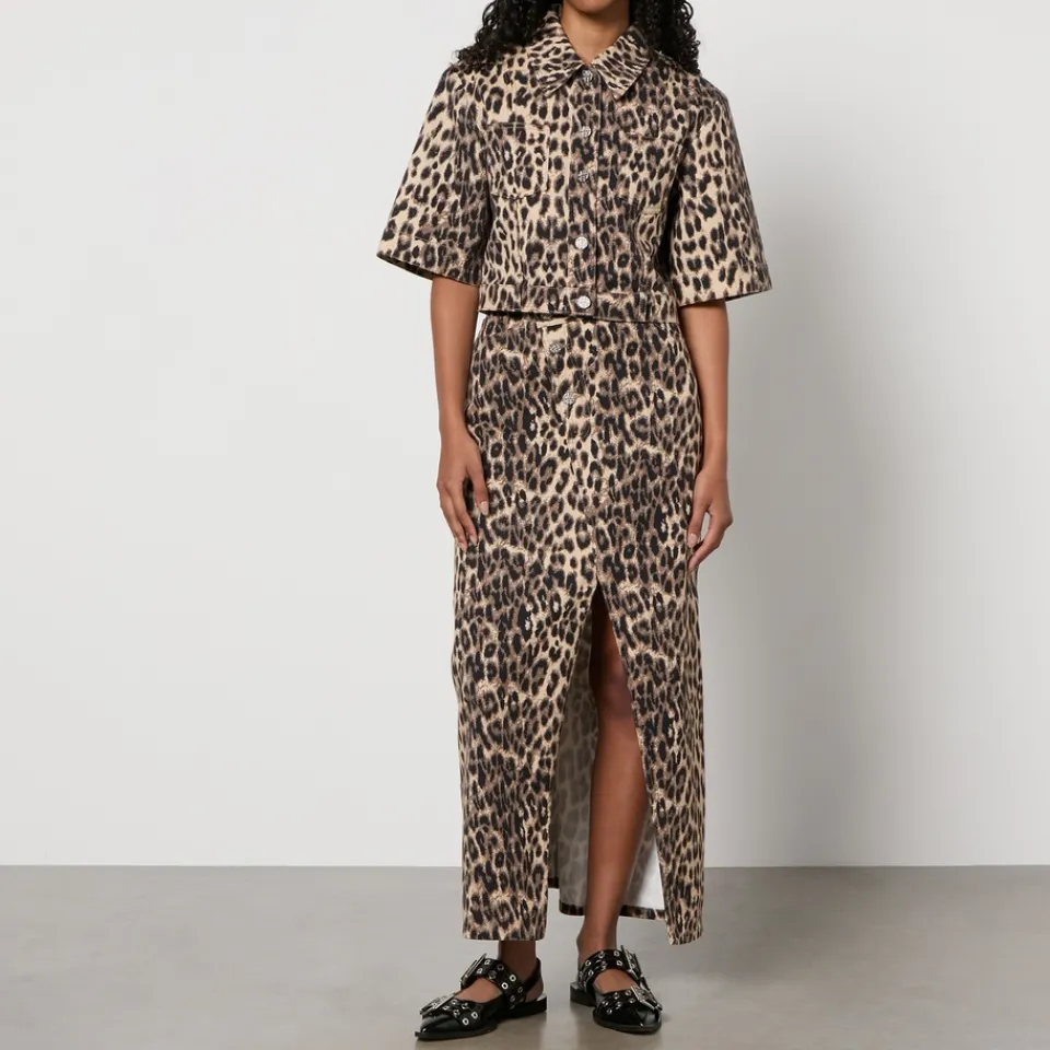 Co-Ord Sets|T-Shirts And Tops|Baum Und Pferdgarten Majsa Leopard-Print Denim Jacket - EU 40/UK 12