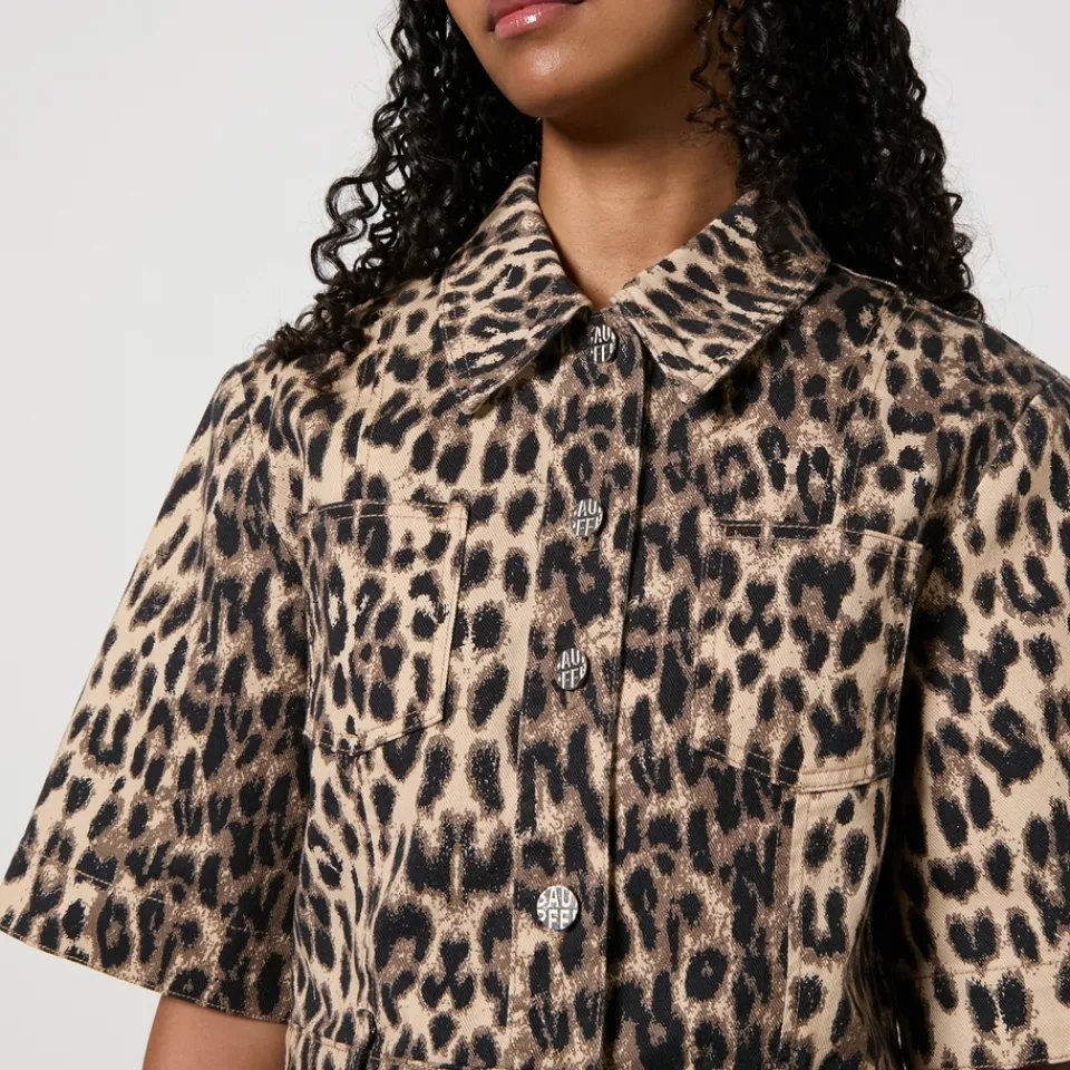Co-Ord Sets|T-Shirts And Tops|Baum Und Pferdgarten Majsa Leopard-Print Denim Jacket - EU 40/UK 12