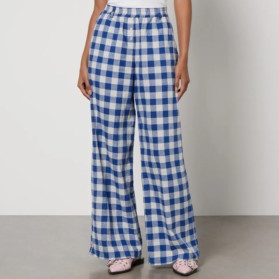 Trousers|Co-Ord Sets|Ganni Baum Und Pferdgarten Namira Cotton and Linen-Blend Trousers - EU 36/UK 8