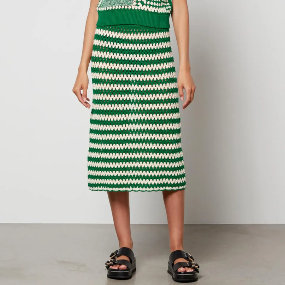 Skirts|Skirts|Dr. Martens Baum Und Pferdgarten Women's Ciel Knitted Skirt - Cream/Green - XS