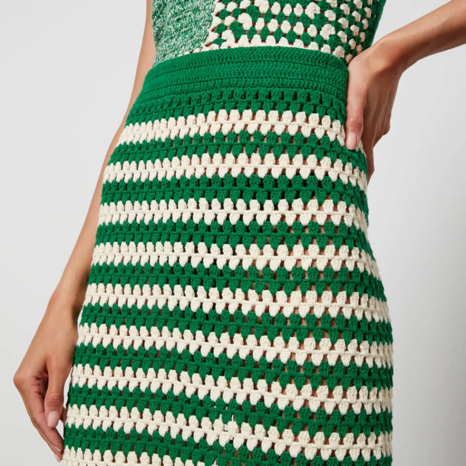 Skirts|Skirts|Dr. Martens Baum Und Pferdgarten Women's Ciel Knitted Skirt - Cream/Green - XS