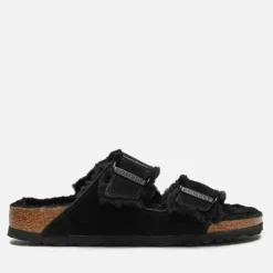 Sandals & Slides|Sandals|Birkenstock Women's Arizona Slim Fit Shearling Double Strap Sandals - UK 3.5