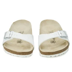 Flats|Birkenstock Women's Madrid Slim Fit Single Strap Sandals - Black