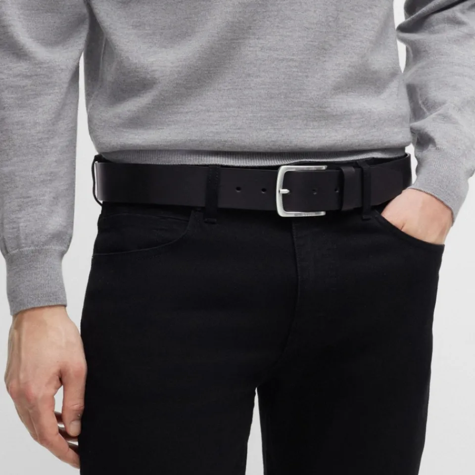 Belts|BOSS Black Joris Leather Belt - 90cm