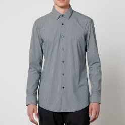 Shirts|Shirts|Polo Ralph Lauren BOSS Black P-HANK-S Checked Jersey Shirt - 40/15.75