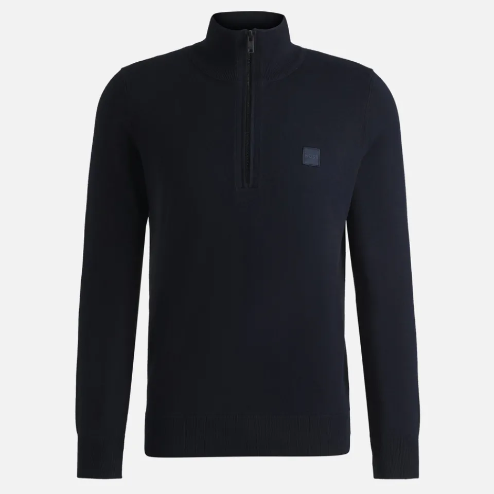 Knitwear|Dr. Martens BOSS Orange Kanobix Cotton-Blend Quarter-Zip Jumper - S
