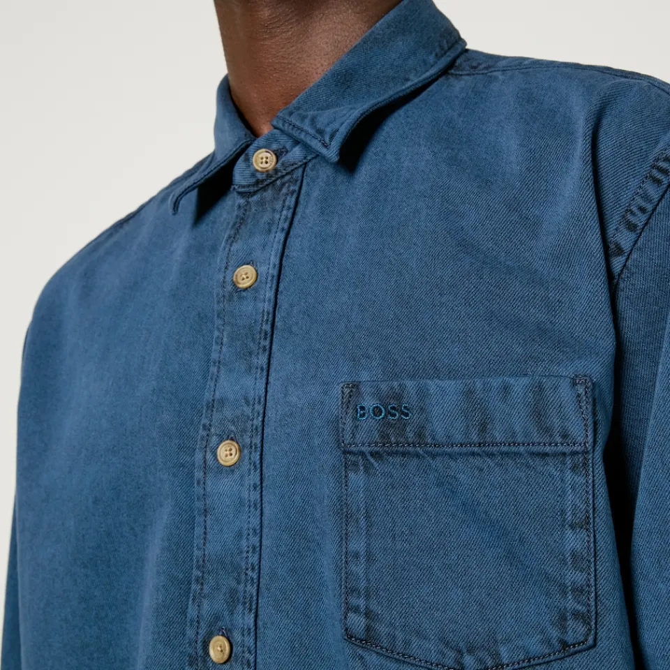 Shirts|Shirts|AMI BOSS Orange Lamboo Cotton-Twill Shirt - XL