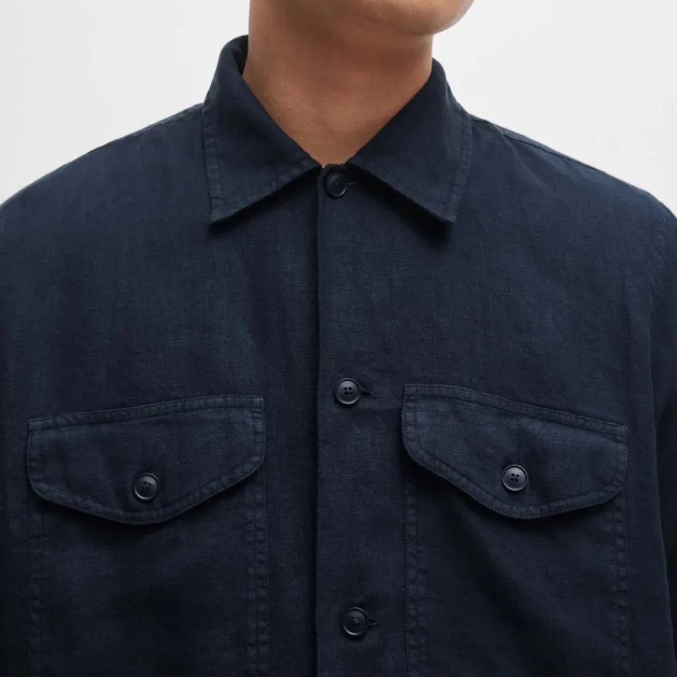 Shirts|Shirts|Maison Kitsuné BOSS Orange Lovel Linen Overshirt - S