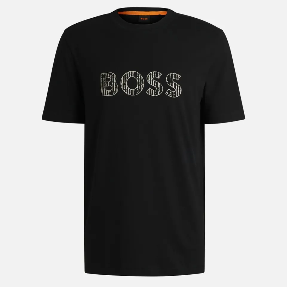 T-Shirts|T-Shirts|BOSS Orange Te_logotexture Cotton-Jersey T-Shirt - XXL