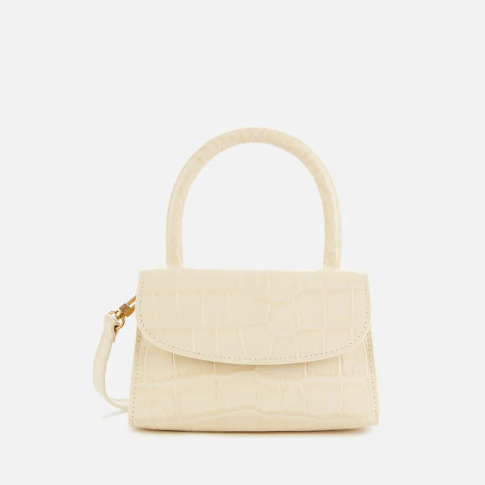 Bags|BY FAR Women's Mini Croco Top Handle Bag - Cream