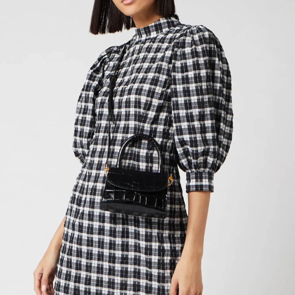 Bags|Dr. Martens BY FAR Women's Mini Croco Top Handle Bag - Black