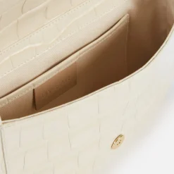Bags|Dr. Martens BY FAR Women's Miranda Croco Shoulder Bag - Cream