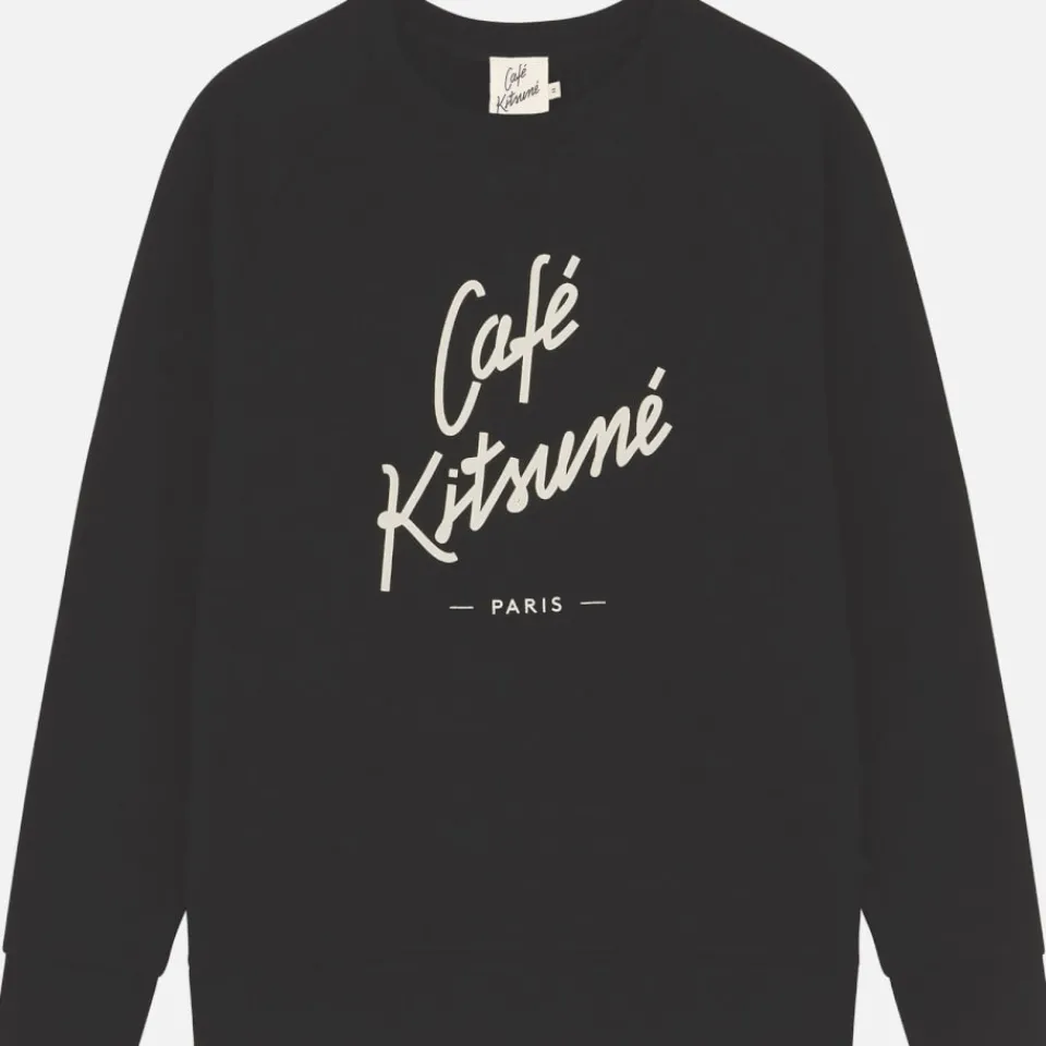 Sweatshirts|Café Kitsuné Logo-Print Cotton-Jersey Sweatshirt - M
