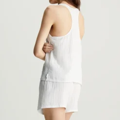 Loungewear|ïn home Calvin Klein Textured Cotton-Gauze Sleeveless Short Set - S