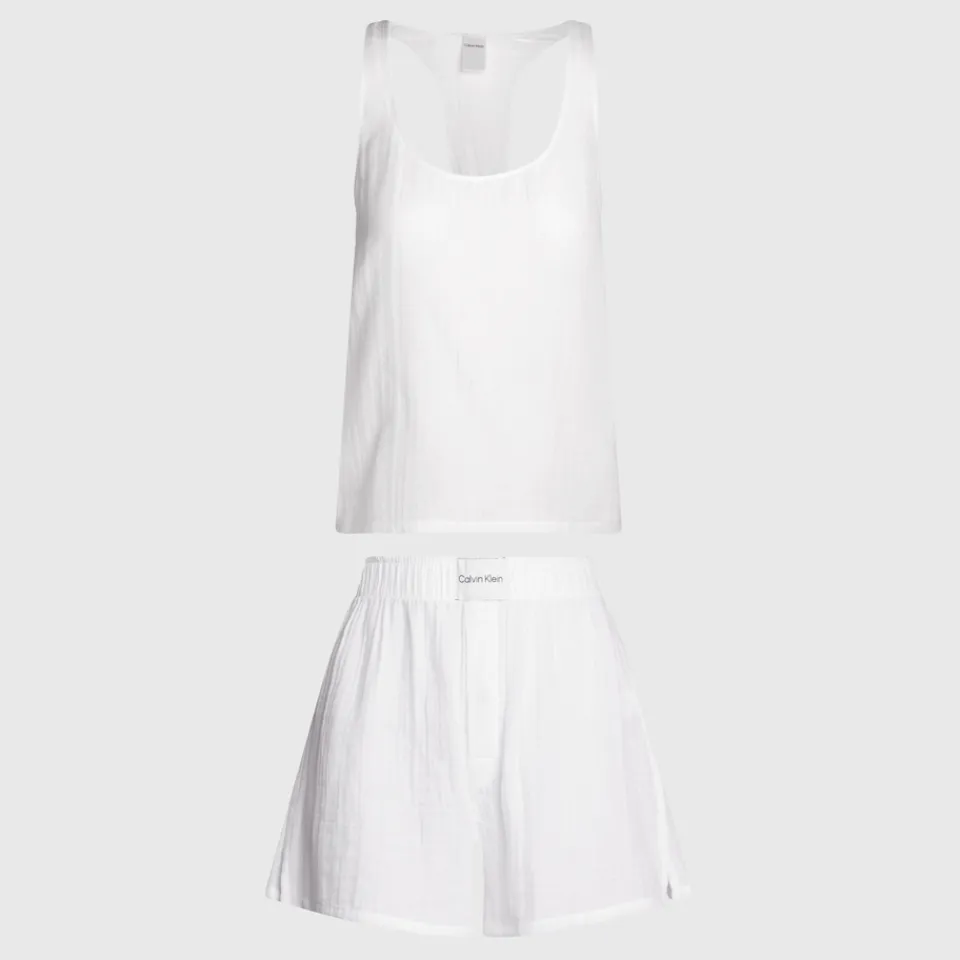 Loungewear|ïn home Calvin Klein Textured Cotton-Gauze Sleeveless Short Set - S