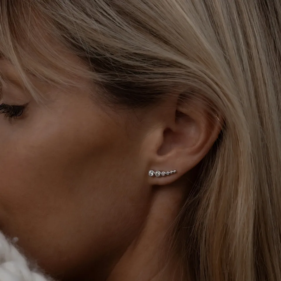 Jewellery|Dr. Martens Carat London Carissa White Gold Plated Sterling Silver Earrings